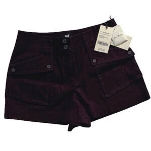 W By Worth Short Shorts Mary Kate Root Beer Dark Brown Cargo Shorts Size 4 NEW